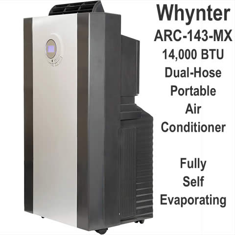 whynter arc-143mx fully self evaporating portable air conditioner dual hose